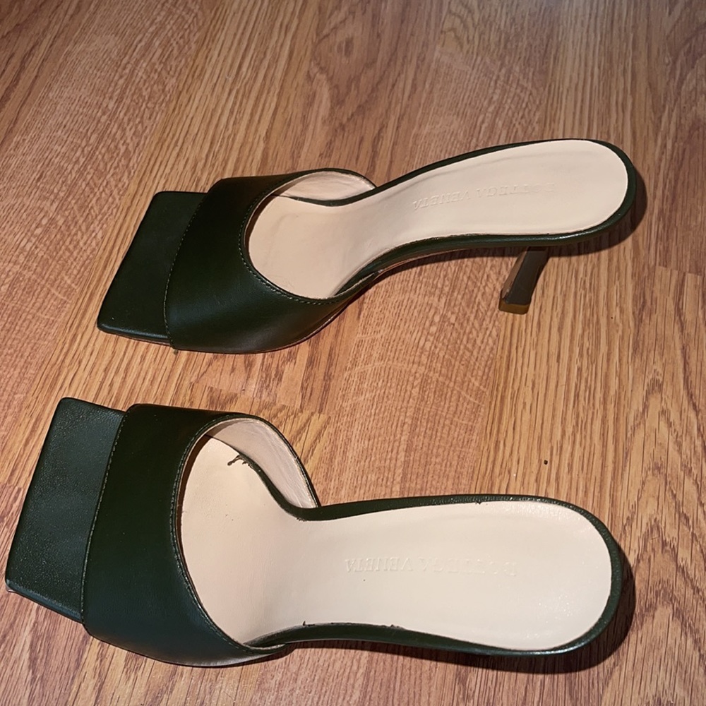 Bottega Veneta Square Toe High Heel Slide Sandals - Picture 4 of 5